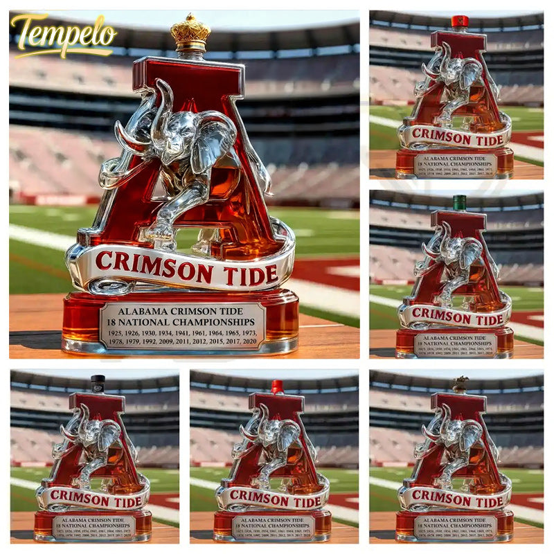 🔥 60% OFF Today – Alabama Crimson Tide 18× National Champs Whiskey Bottle