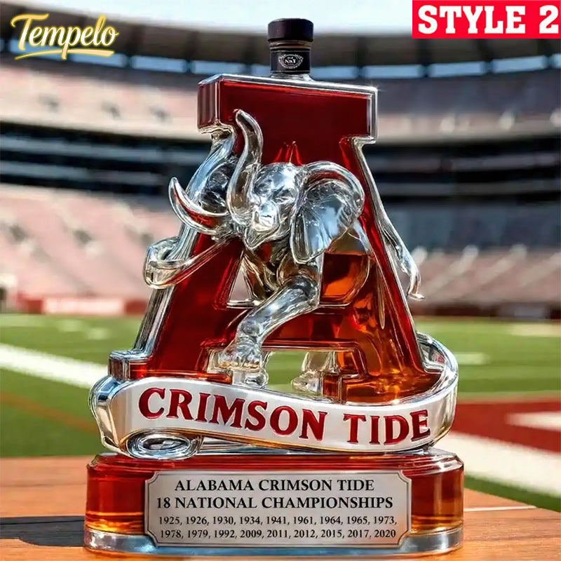 🔥 60% OFF Today – Alabama Crimson Tide 18× National Champs Whiskey Bottle