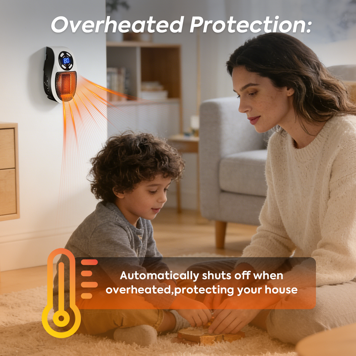 🔥 60% OFF Today – Wall Outlet Space Heater with LED Display