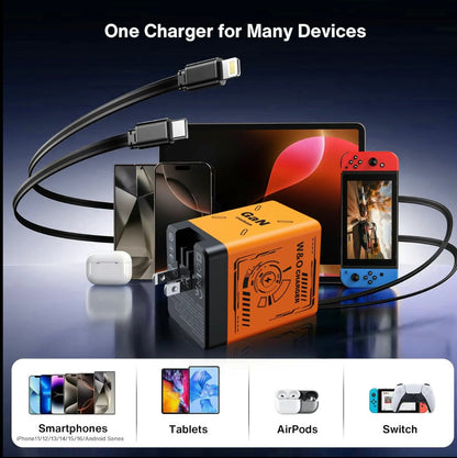 🏆Flash Sale⚡ 50K+ SOLD! Almost Gone-💥🔥W&O 2-in-1 GaN 20W Fast Charger,Best Gifts